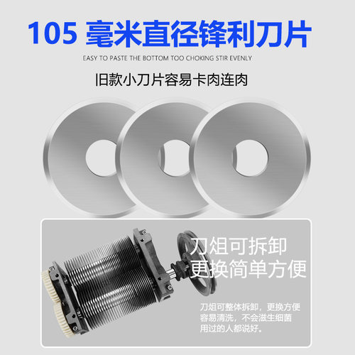 绞肉机商用大功率电动不锈钢自动切肉片多M功能绞切两用一体灌肠