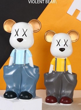 创意轻奢暴力熊客厅桌面小摆件装饰品办公室电脑桌电视Z柜房间摆