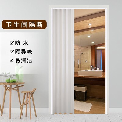 PVC折叠门简j易门厨房卫生间门燃气临时门厕所浴室隐形推拉门隔断