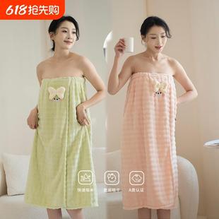 女可穿式 浴裙柔软抗菌洗澡全身裹巾2025新款 家用浴巾吸水速干浴衣