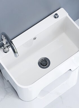 家用拖把池阳台陶瓷大尺寸洗拖布池卫生间大号高脚墩布盆长6065CM