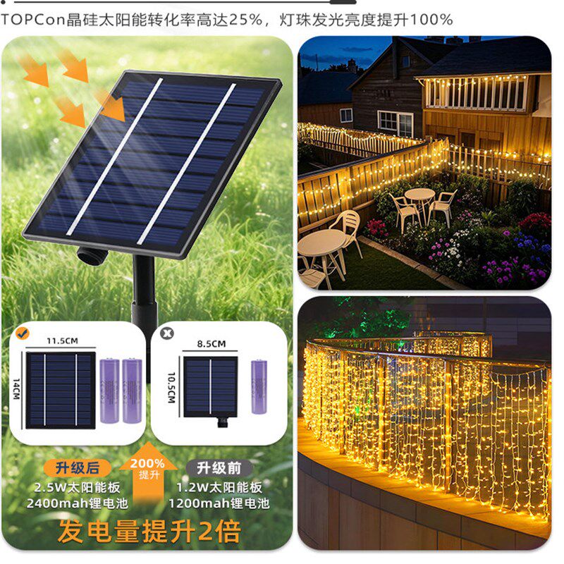 太阳能树灯氛围灯缠绕挂树上装饰满天星led彩灯串灯户外防水灯带