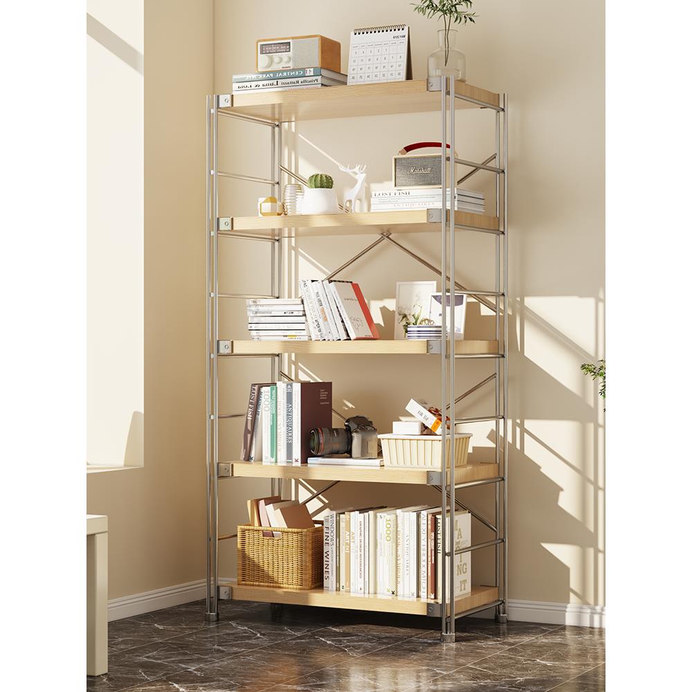 置物架落地原木风日式仓储货架多层落地架子家用卧室客厅阳台厨房