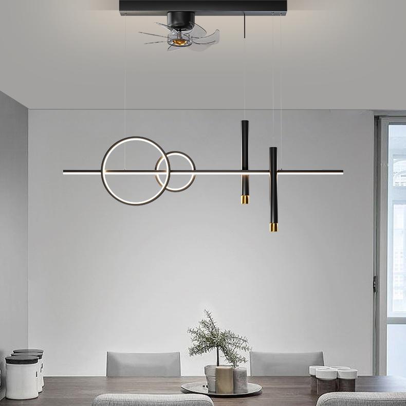 餐厅灯无叶空调扇2024新款风扇灯现代简约餐桌饭厅轻奢一体灯具