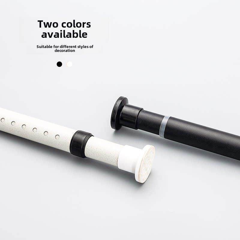 加固窗帘伸缩杆无冲孔支撑杆淋浴帘杆阳台晾衣杆白色帘杆黑色拉杆