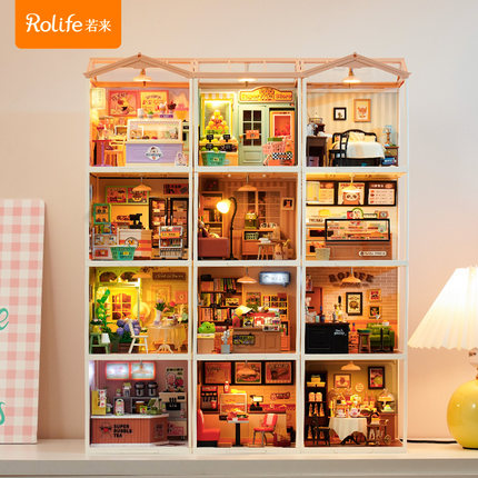 rolife若来超级世界益智积木拼装玩具模型3d手工diy小屋圣诞礼物