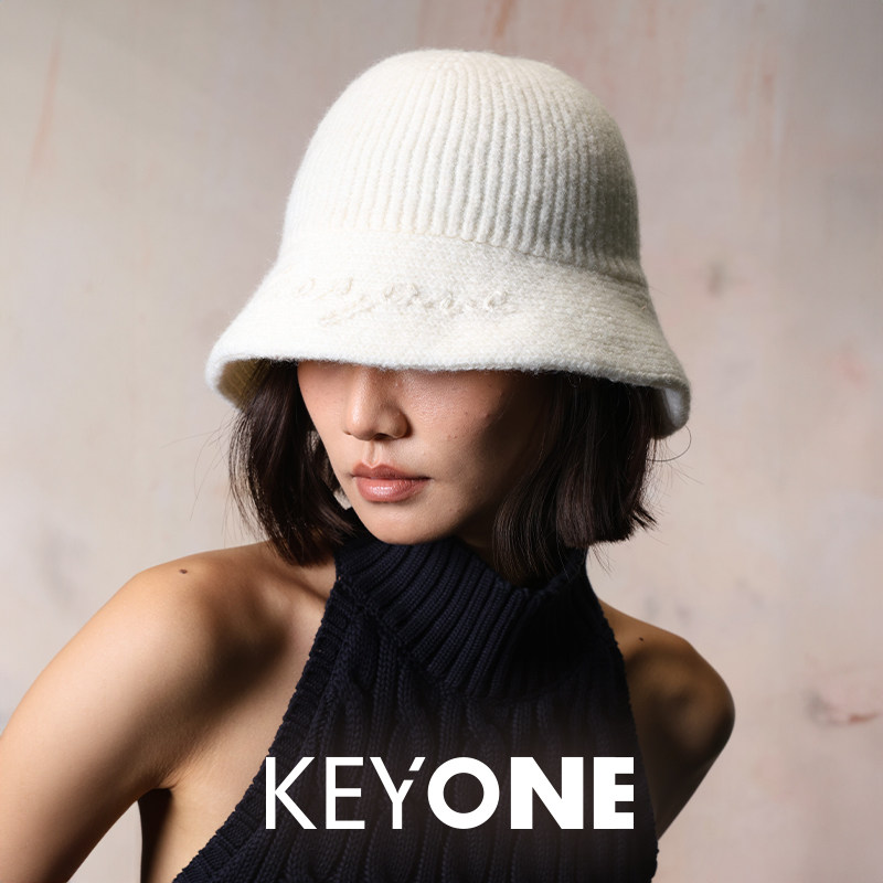 KEYONE2025新款极简风针织帽慵懒腔调褶皱肌理毛线渔夫帽