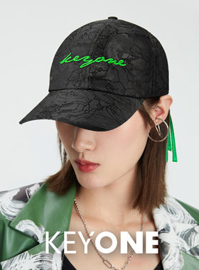 KEYONE 棒球帽女现代风明艳绿色盘扣春季遮阳显脸小百搭防晒休闲
