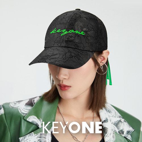 KEYONE 棒球帽女现代风明艳绿色盘扣春季遮阳显脸小百搭防晒休闲