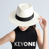 KEYONE&超模陈静颐 高顶帽轻奢宽檐显脸小百搭高级感爵士草帽