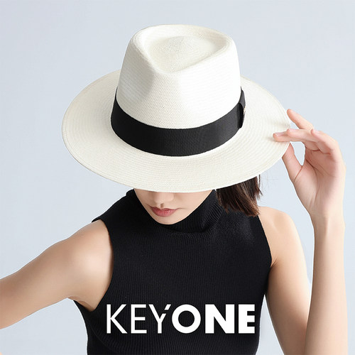 【KEYONE】高顶帽轻奢宽檐显脸小百搭高级感爵士草帽