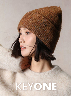 KEYONE复古慵懒风针织毛线帽女秋冬加厚保暖显脸小冷帽