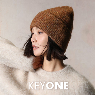 KEYONE复古慵懒风针织毛线帽女秋冬加厚保暖显脸小冷帽