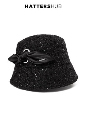 KEYONE2025新款亮片秋季针织包头帽女闪片高级感套头冷帽潮