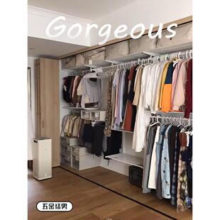 【五金大男子】开放式全金属衣柜2.4米宽壁挂式衣柜壁挂式衣架