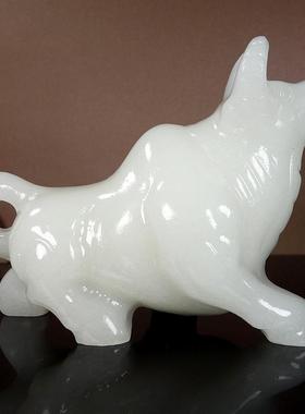 天然阿富汗白玉牛摆件开荒奋斗牛十二生肖聚财牛家居饰品创意礼品