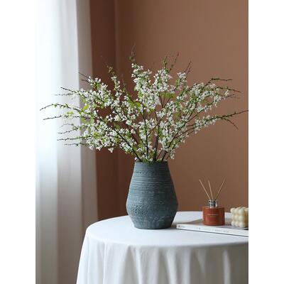 高档多叉雪柳枝彷真花假花摆设客厅名宿餐桌样板间摆花彷生花装饰