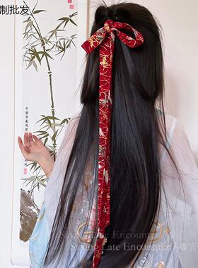 中国风红色束发发带古风