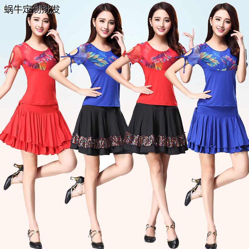 广场舞服装新款绣花短袖