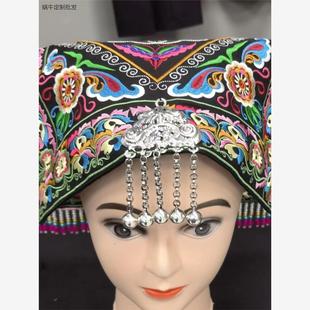 新款贵州布依族头帕壮族土家族少数民族头饰绣花银饰特色帽子头巾
