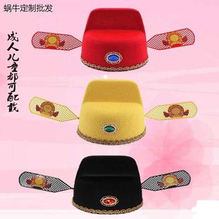 状元探花榜眼帽子成人儿童古代秀才新郎官帽戏剧用品道具乌纱帽
