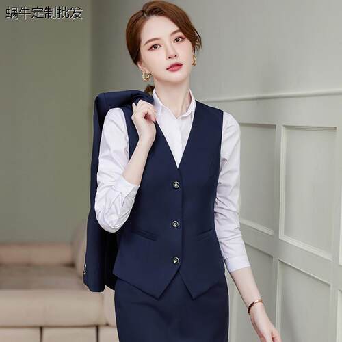 职业装西装马甲套装女春