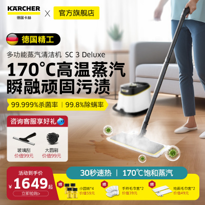 德国卡赫家用高温高压可携式蒸汽清洁机杀菌除虱全屋清洁蒸汽拖把