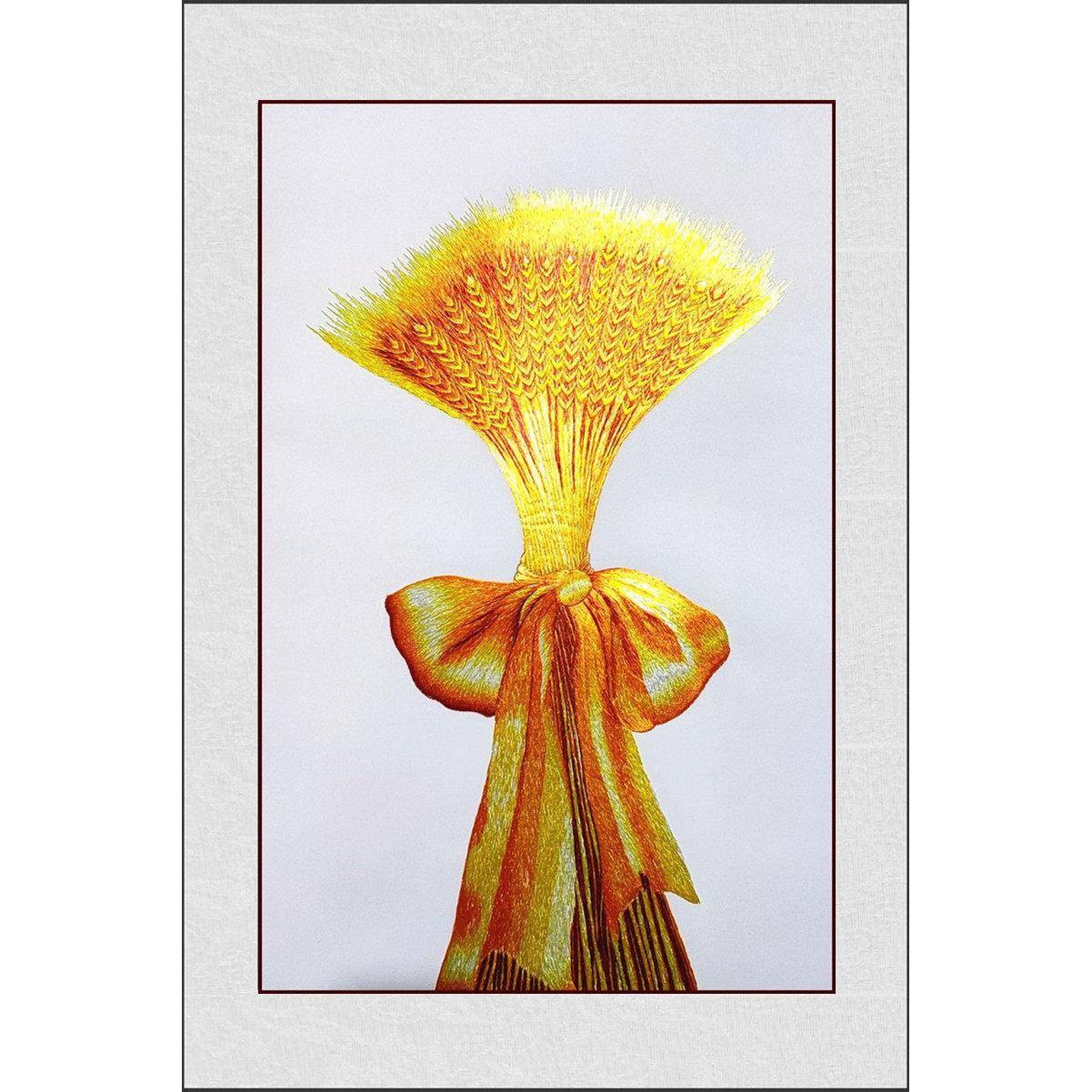 麦穗丝线苏绣成品软裱苏州真丝刺绣客厅装饰挂画家居壁画大麦礼品