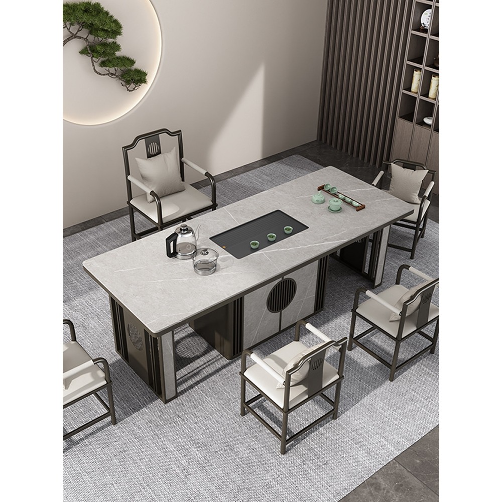 岩板茶桌功夫茶台轻奢现代新中式茶桌椅组合大板办公室泡茶桌,住宅家具,家用茶台/茶桌,淘宝优惠券,粉丝福利购,淘宝优惠卷