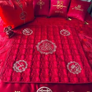 女方男方结婚用品坐福垫结婚新娘床上坐福垫百福刺绣坐垫婚房喜被