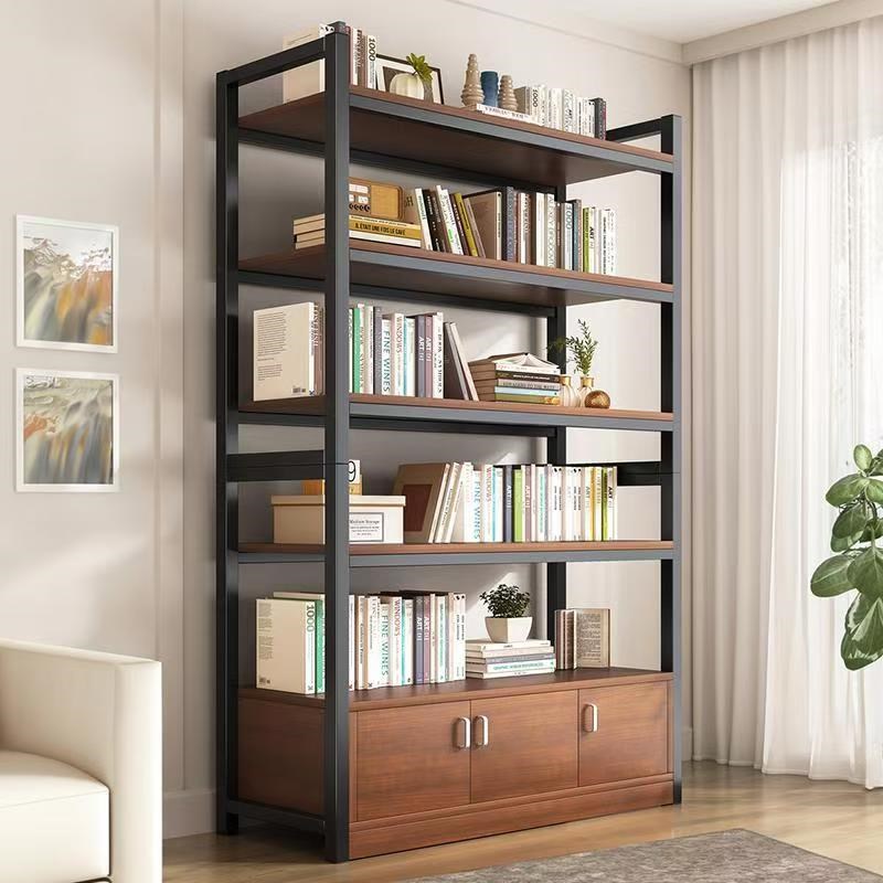 简易书架落地置物架家用书柜展示柜图书馆货架多层储物柜收纳柜子