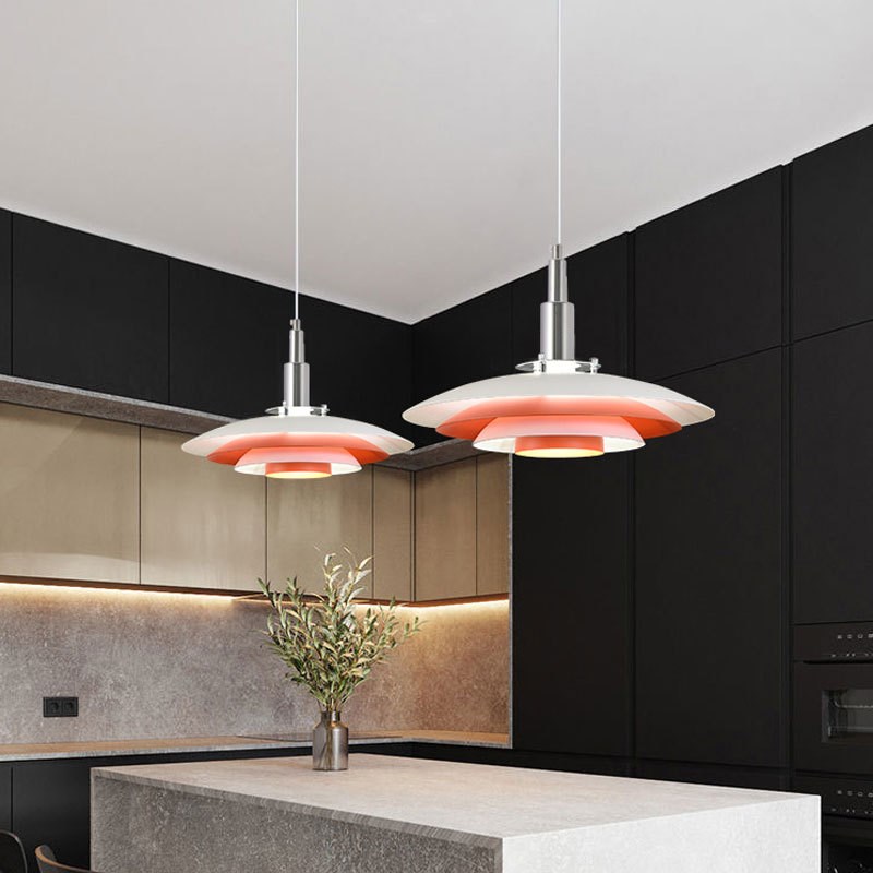 丹麦现代简约吧台灯饰ph5设计客厅个性卧室飞碟白色餐厅吊灯灯具