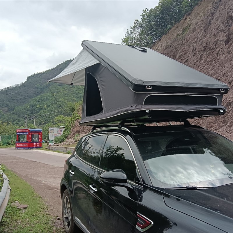 优质自驾旅行露营铝合金外壳超薄高强度速开自动液压车顶帐篷