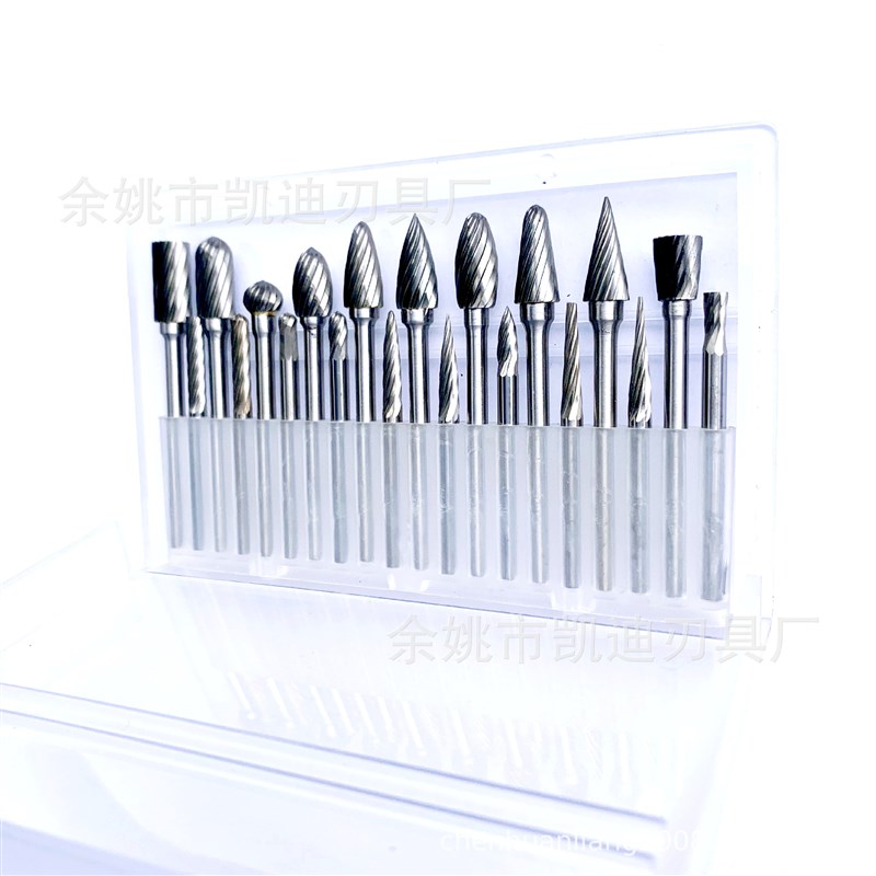 厂家3毫米10件套硬质钨钢打磨头电磨配件工具合金旋转锉小型