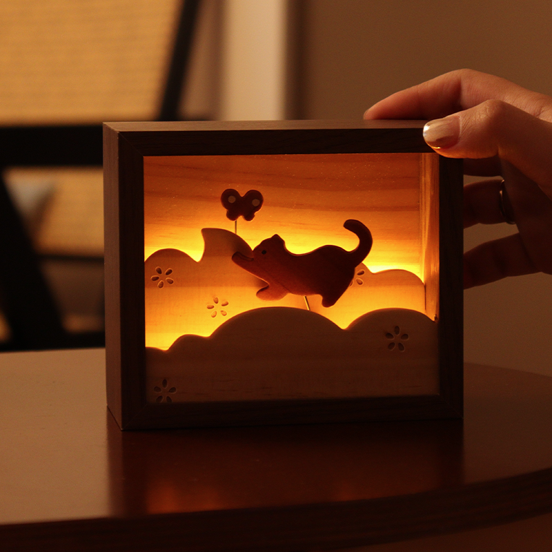 果设生日礼物木制小夜灯创意桌面摆件床头伴睡送闺蜜新居乔迁礼物,节庆用品/礼品,创意礼盒/礼品套组,淘宝优惠券,粉丝福利购,淘宝优惠卷