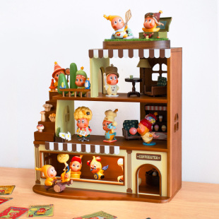 果设桌面收纳盒实木质盲盒收纳展示架积木手办展示柜小杂物置物架