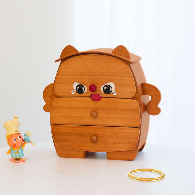 果设木质首饰盒黄金饰品精致高档桌面收纳盒创意生日乔迁新婚礼物