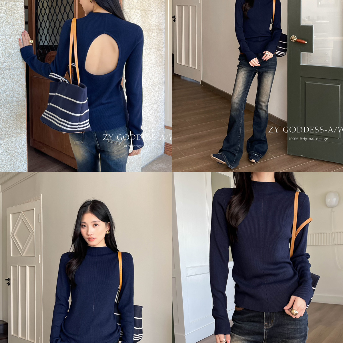 ZY GODDESS-背糯叽叽羊毛保暖打底基础百搭针织衫（含30羊毛）Y10