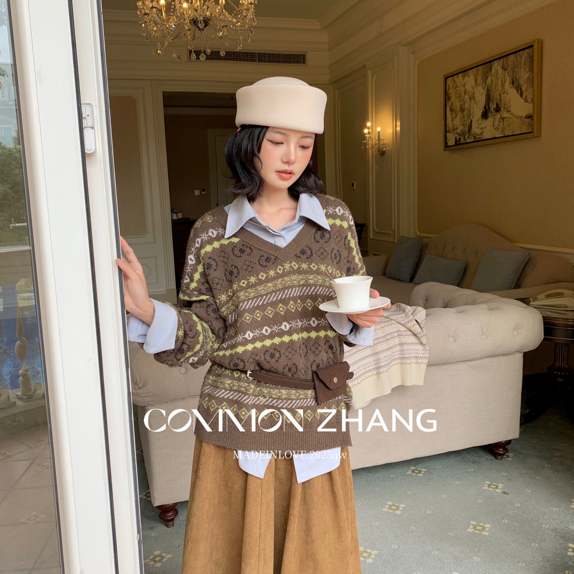 CZ ZHANG-岛针织衫女秋冬高级感慵懒宽松保暖毛衣（含12羊毛）452