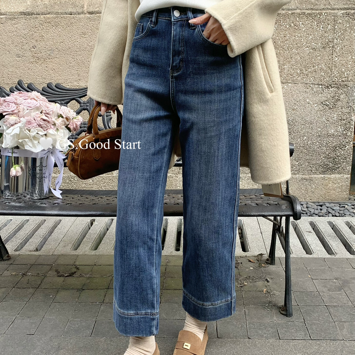 GS.GOOD START-穿出漫画腿～秋冬韩系百搭休闲直筒铅笔牛仔裤G306