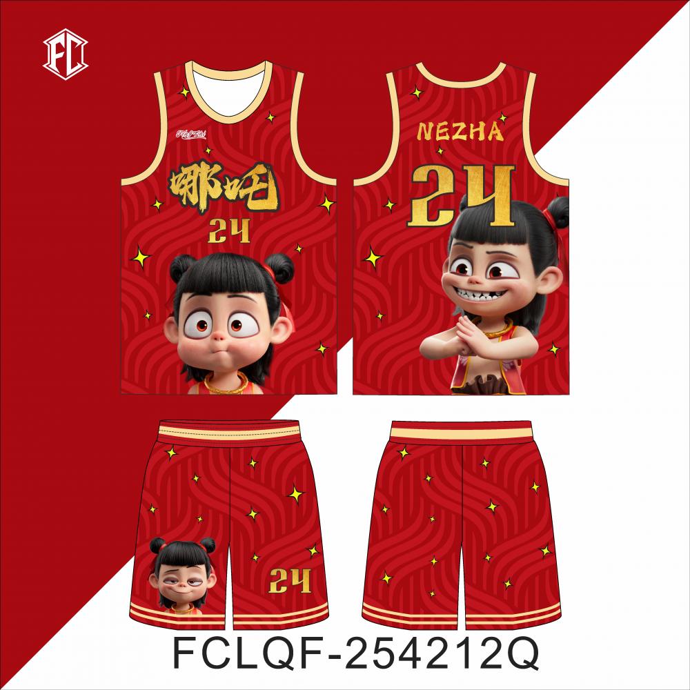 幼儿园篮球服套装卡通哪吒