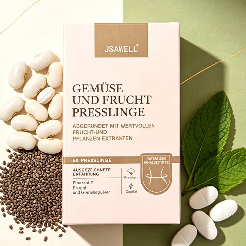 JSAWELL白芸豆奇亚籽复合营养片果蔬纤维日常膳食营养补充60粒/瓶