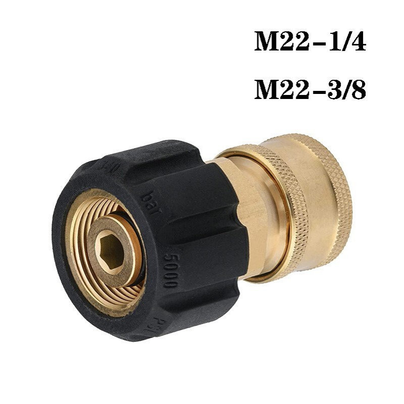 批发 高压清洗机铜接头1/4英寸M22-14快插接头3/8转换接头5000psi