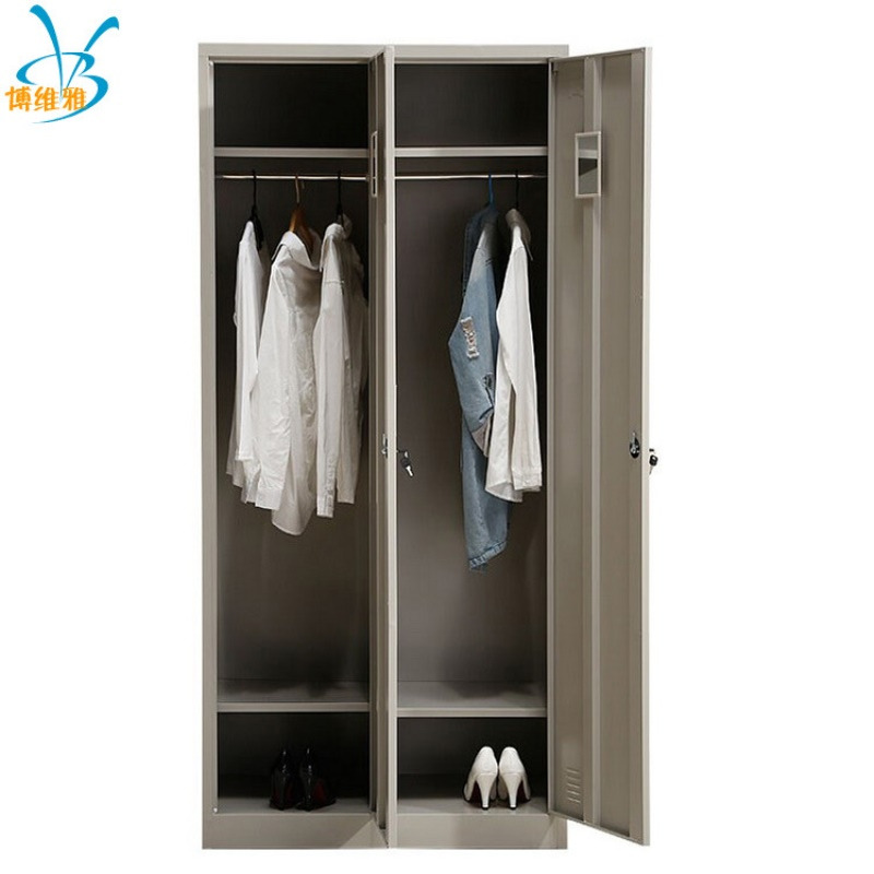 厂家办公家具 简约铁皮柜 2门更衣柜 顺开门二门储物柜