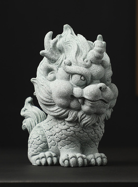 优选国风麒麟摆件一对招财客厅桌面家居鱼缸造景茶宠装饰品工艺品