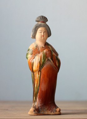 优选陶俑唐仕女胖妞古风摆件客厅玄关桌面艺术品装饰商务礼品