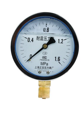 正宝压力表YN-1000-1.6mpa1.6机械指针地暖测试防震抗压高压抗震