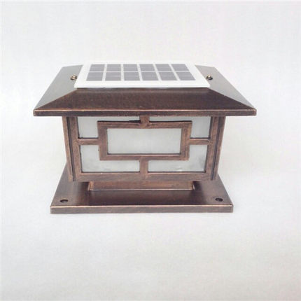 LED太阳能柱头厂家直销欧式  路灯别墅围墙门柱灯户外防水柱头灯