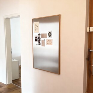 新款轻奢极简磁性不锈钢色客厅装饰画卧室设计师款艺术金属挂画