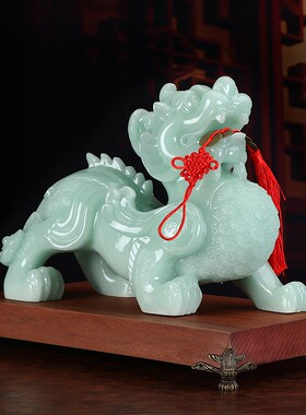 优选玉石招财貔貅摆件聚财镇宅皮丘一对纳福家居客厅装饰店铺开业